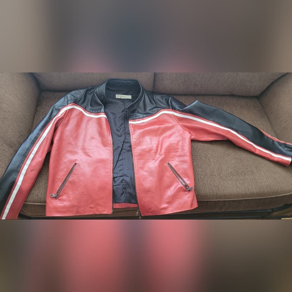 Pelle Pelle Black and Red Leather Jacket